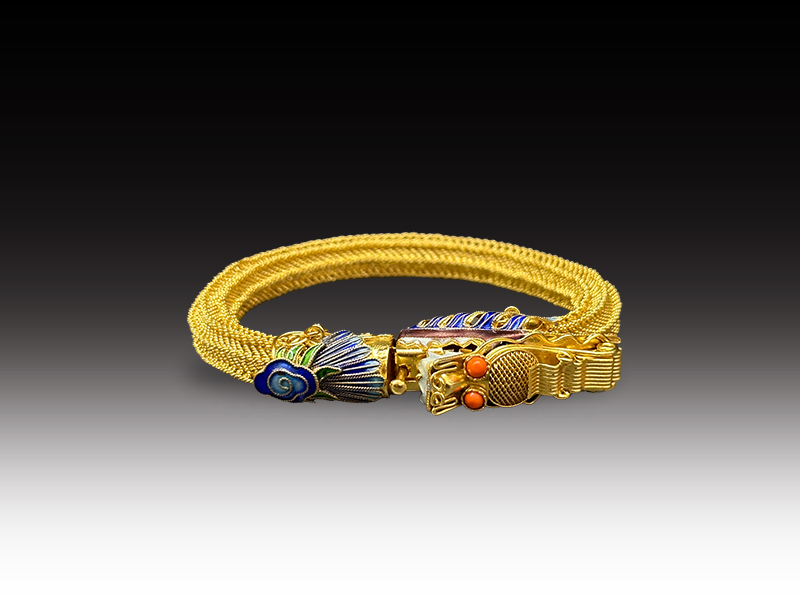 《祥龙瑞彩》花丝龙镯